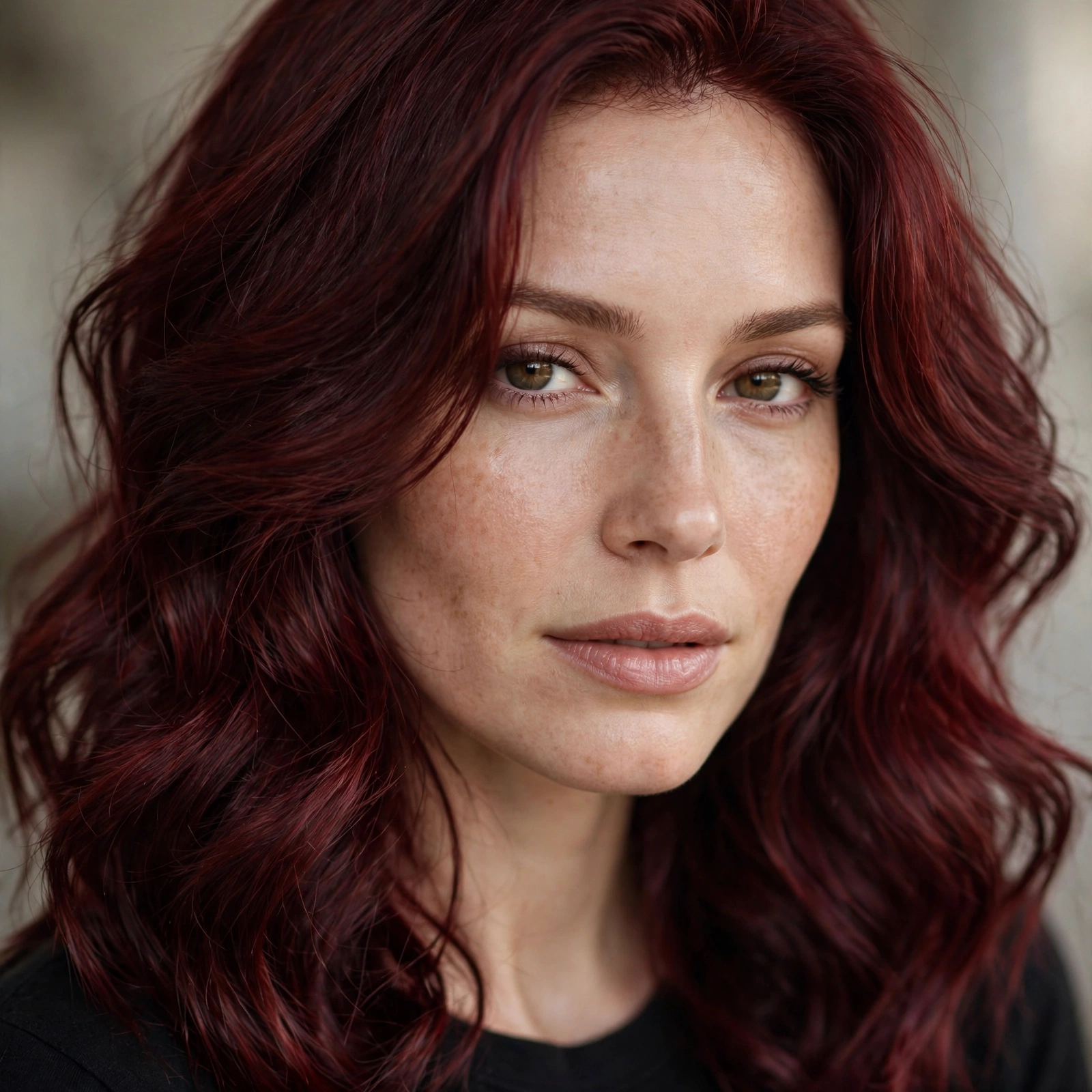 Deep wine auburn hair color