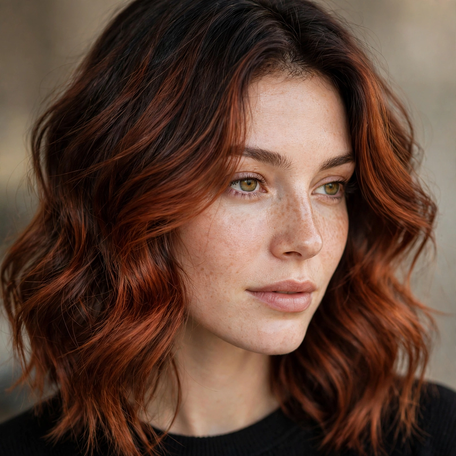 Auburn root melt hair color