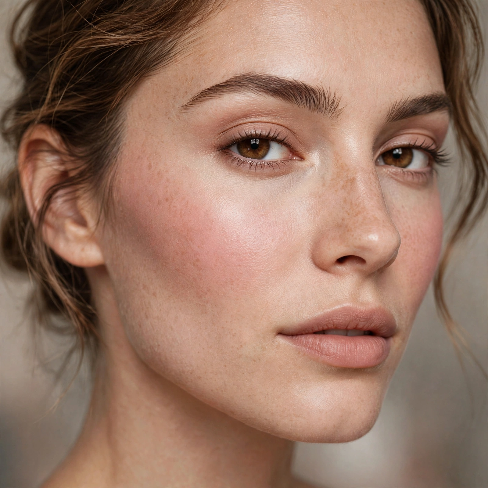 Cream blush under powder technique