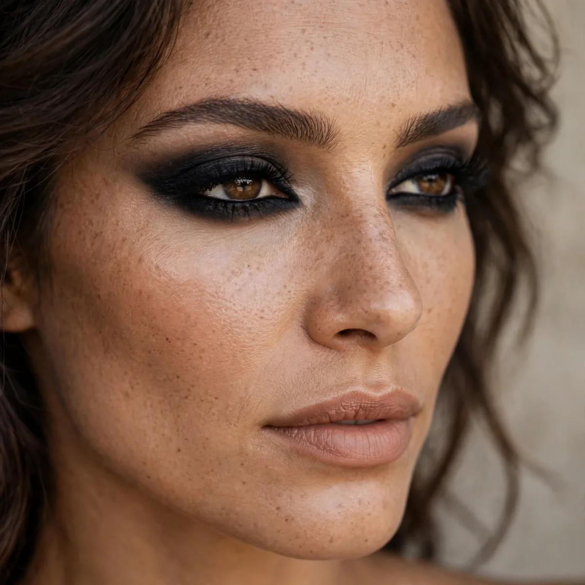 Dramatic smoky kohl tightline eyeliner look