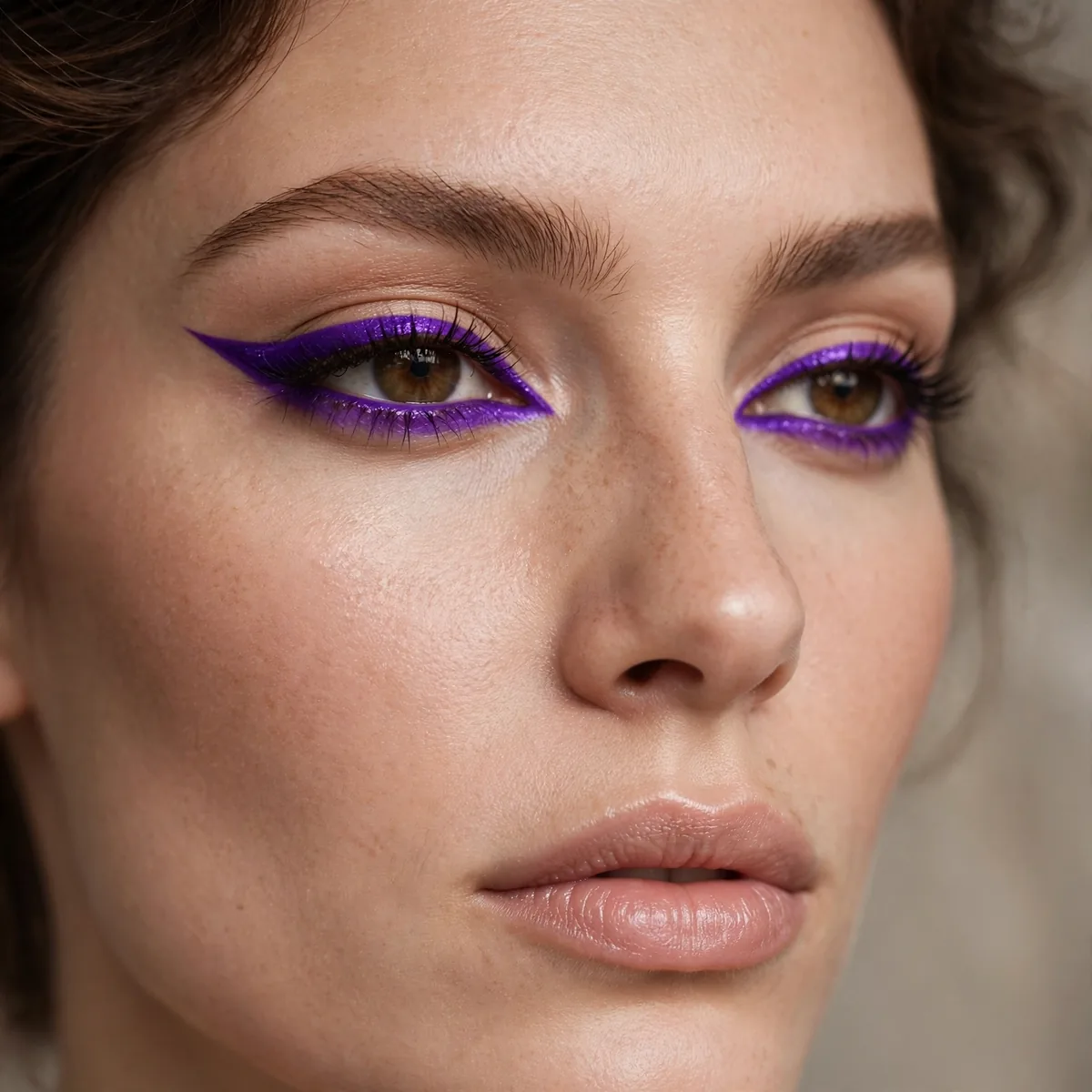 Bold purple eyeliner makeup look