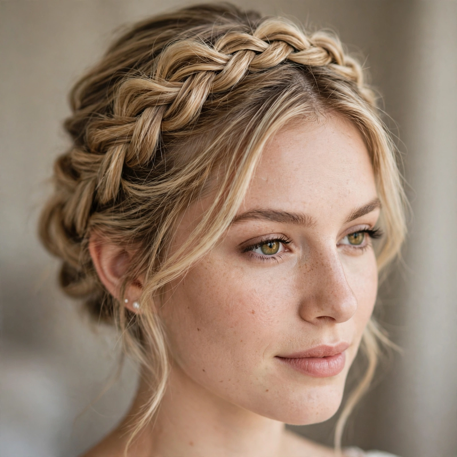 Twisted halo bridal updo