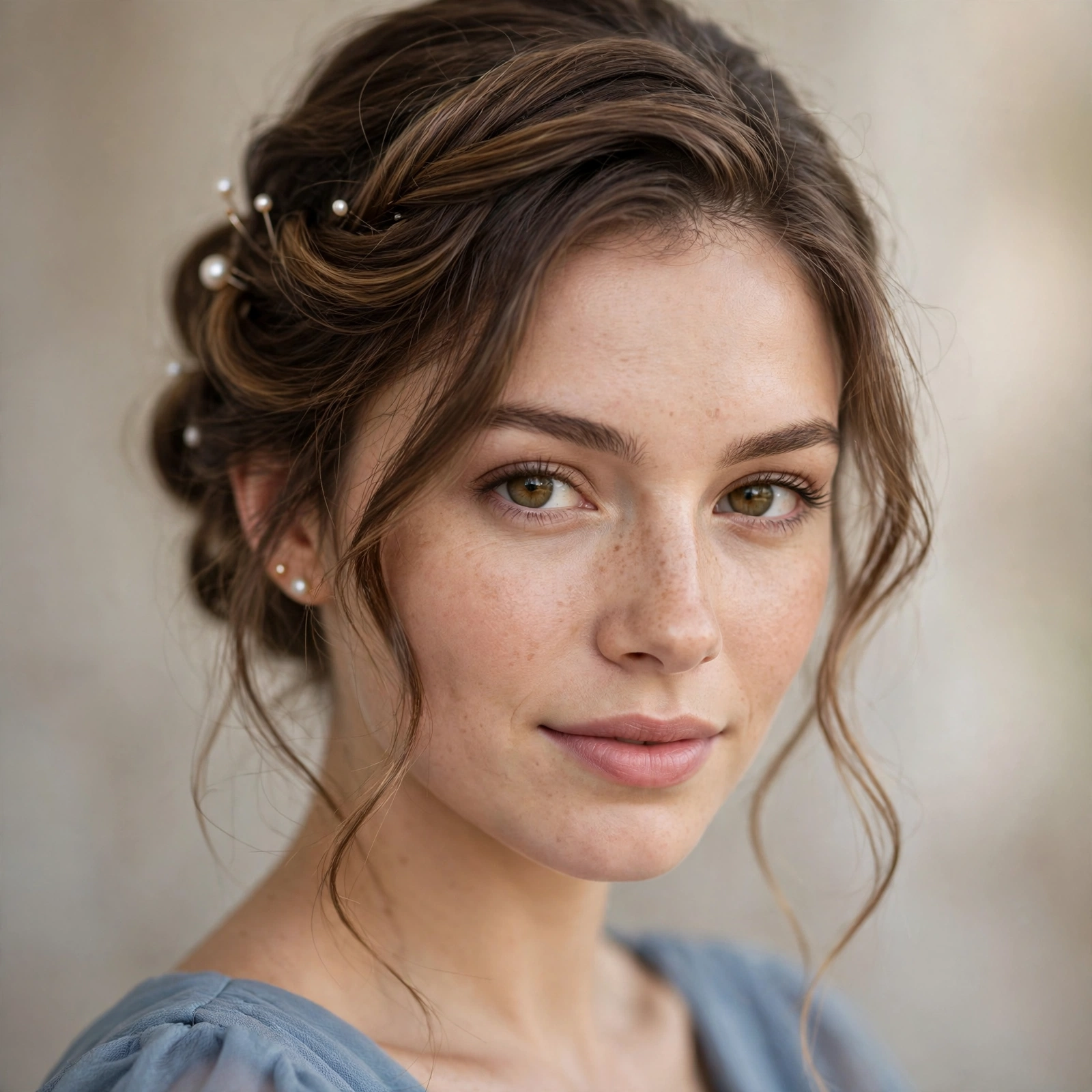 Softened French twist for a bridesmaid