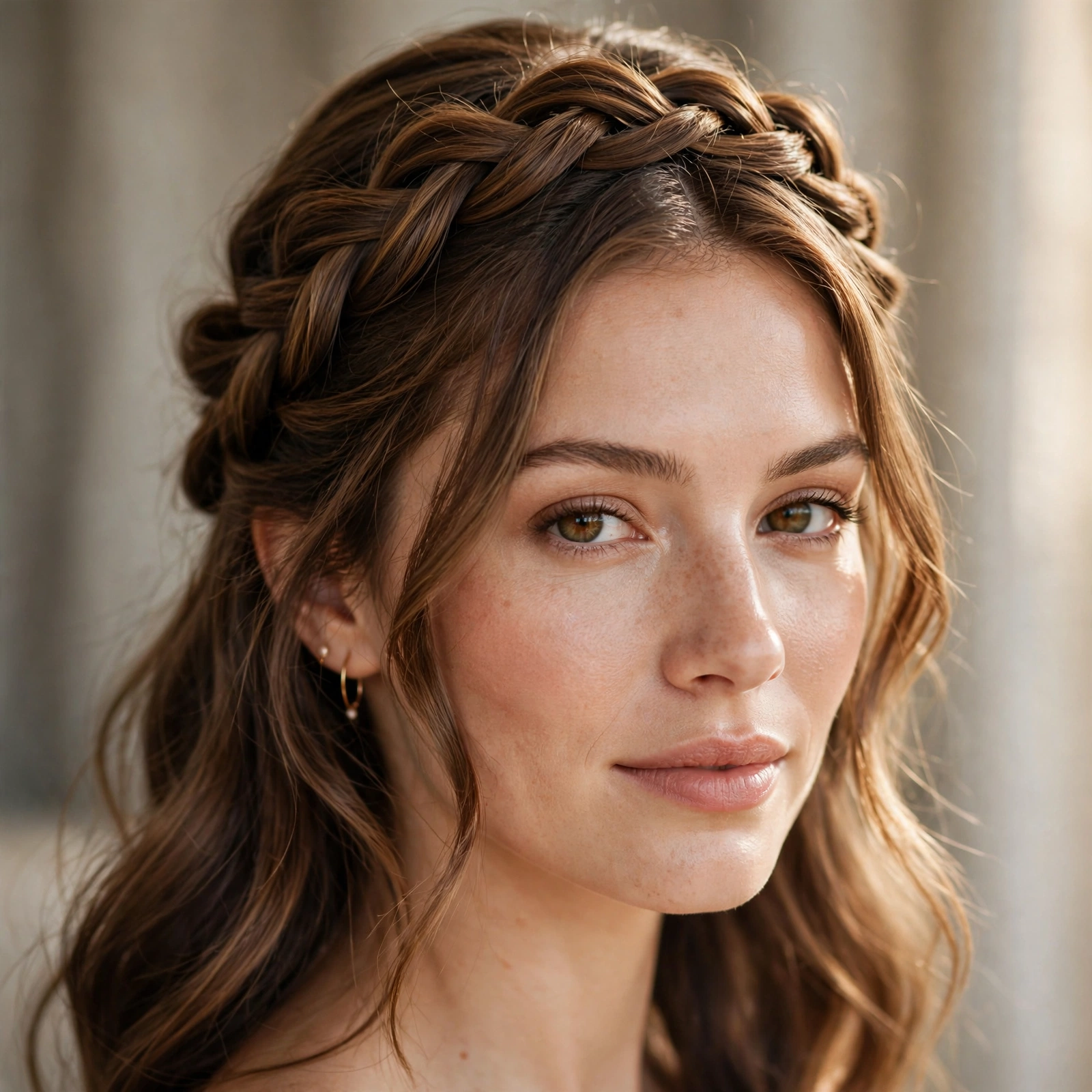 Half-up twisted crown bridesmaid style