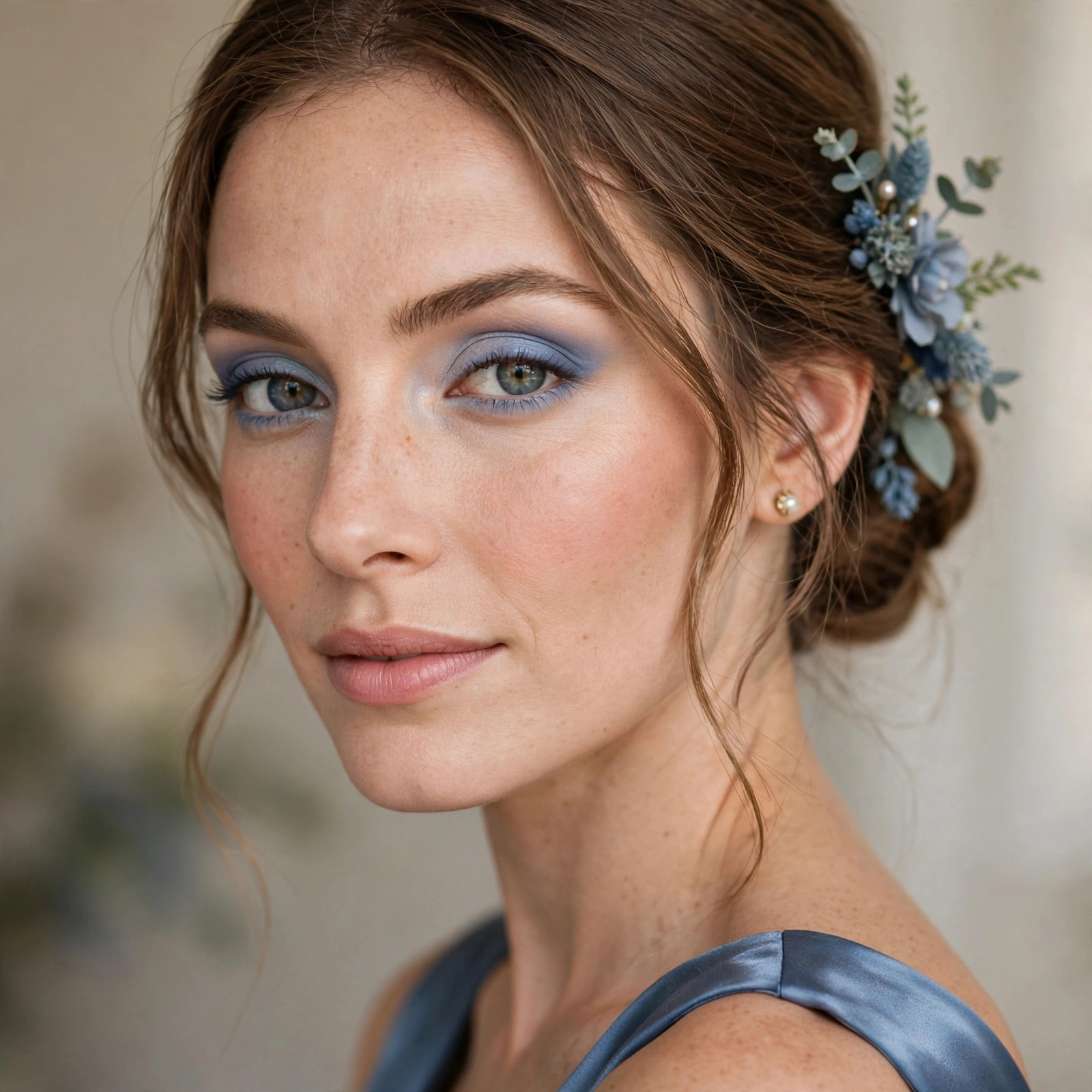 Bridesmaid eyeshadow matching wedding colors