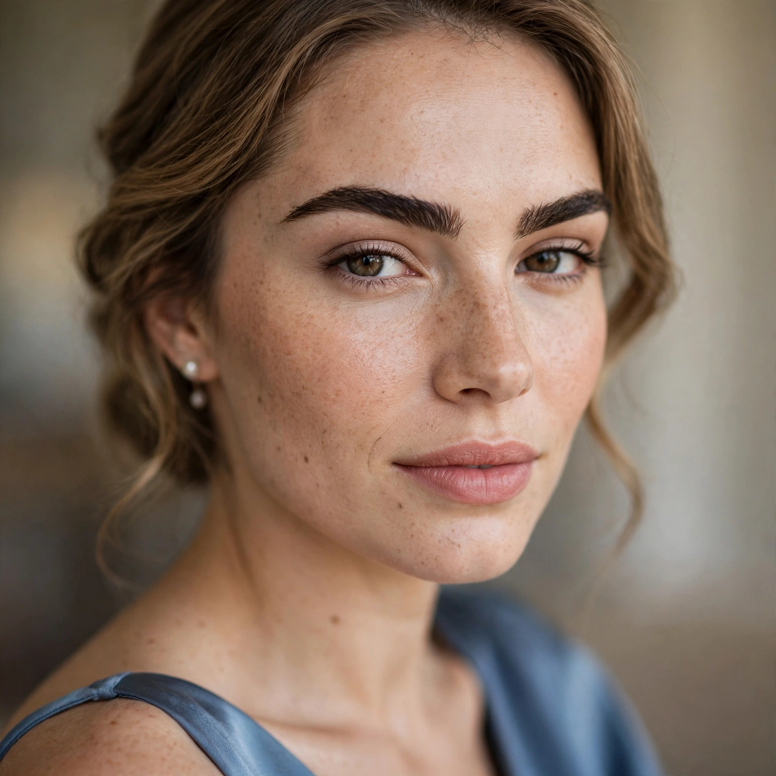 Bridesmaid with defined brows