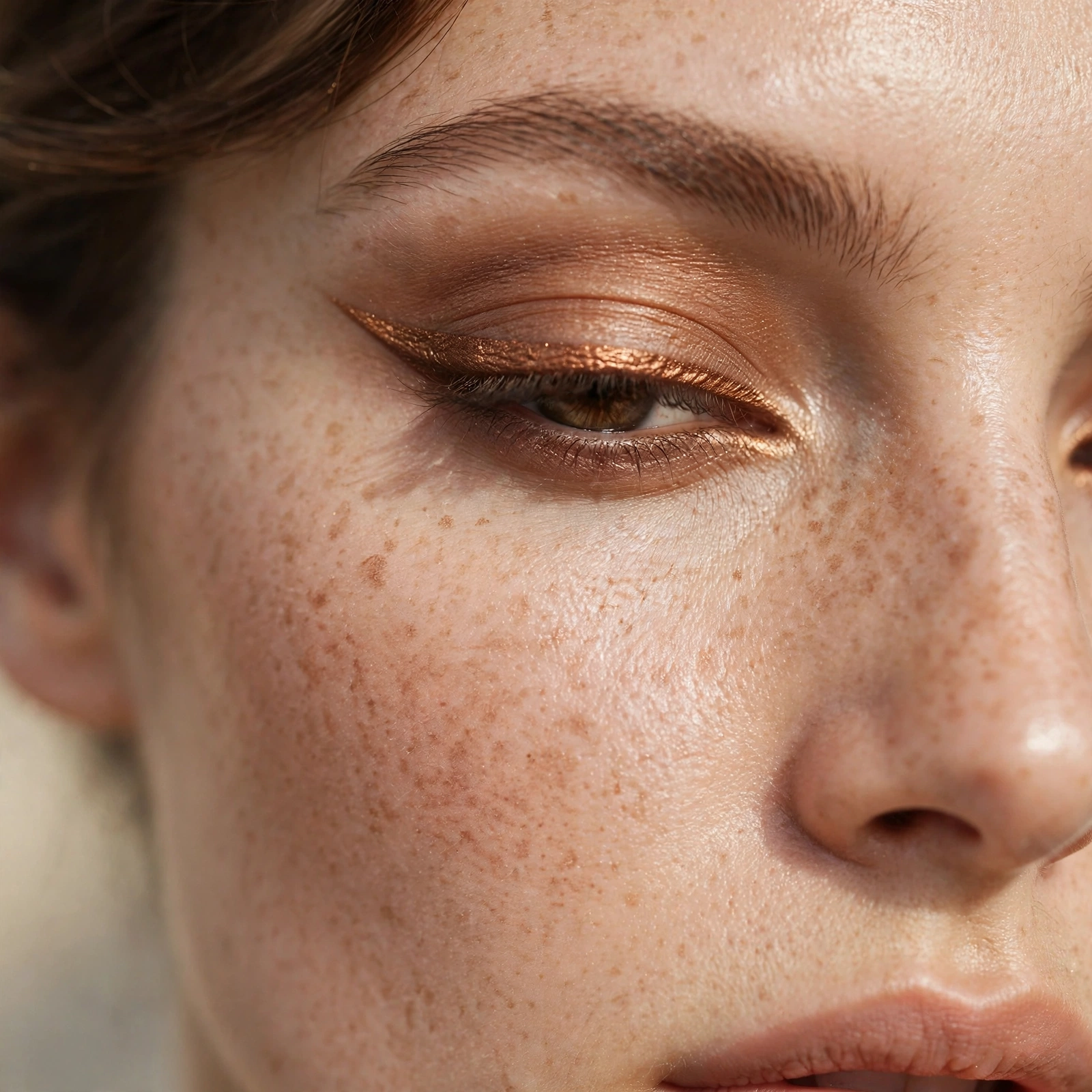 Bronze eyeliner makeup look