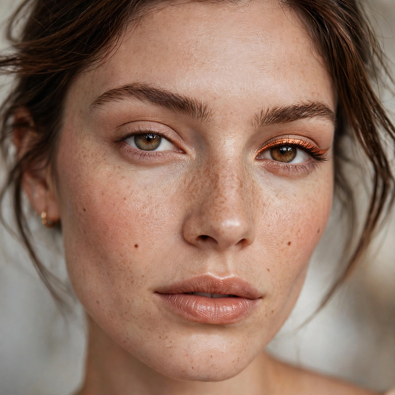 Copper eyeliner pop of color