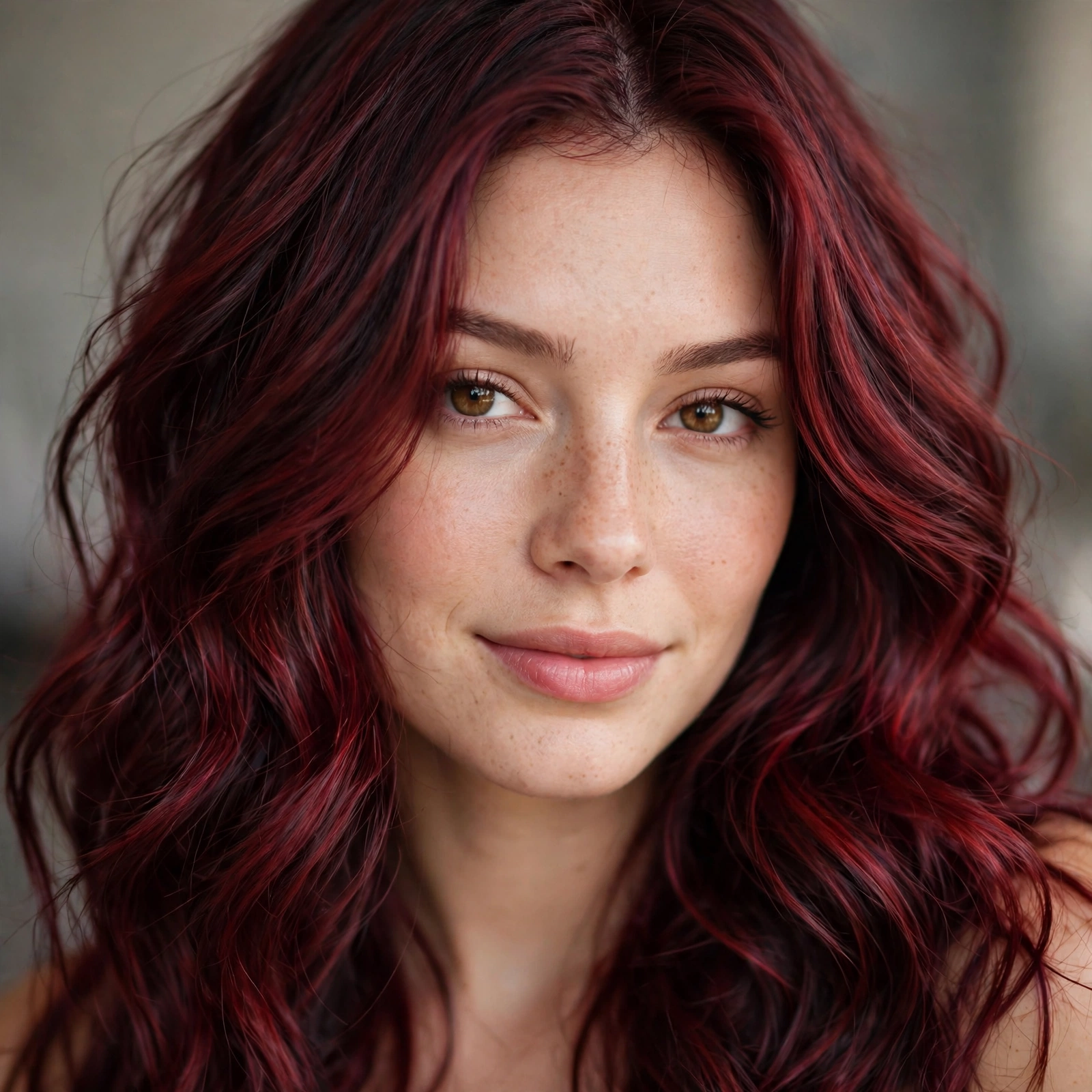Cherry red burgundy blend hair