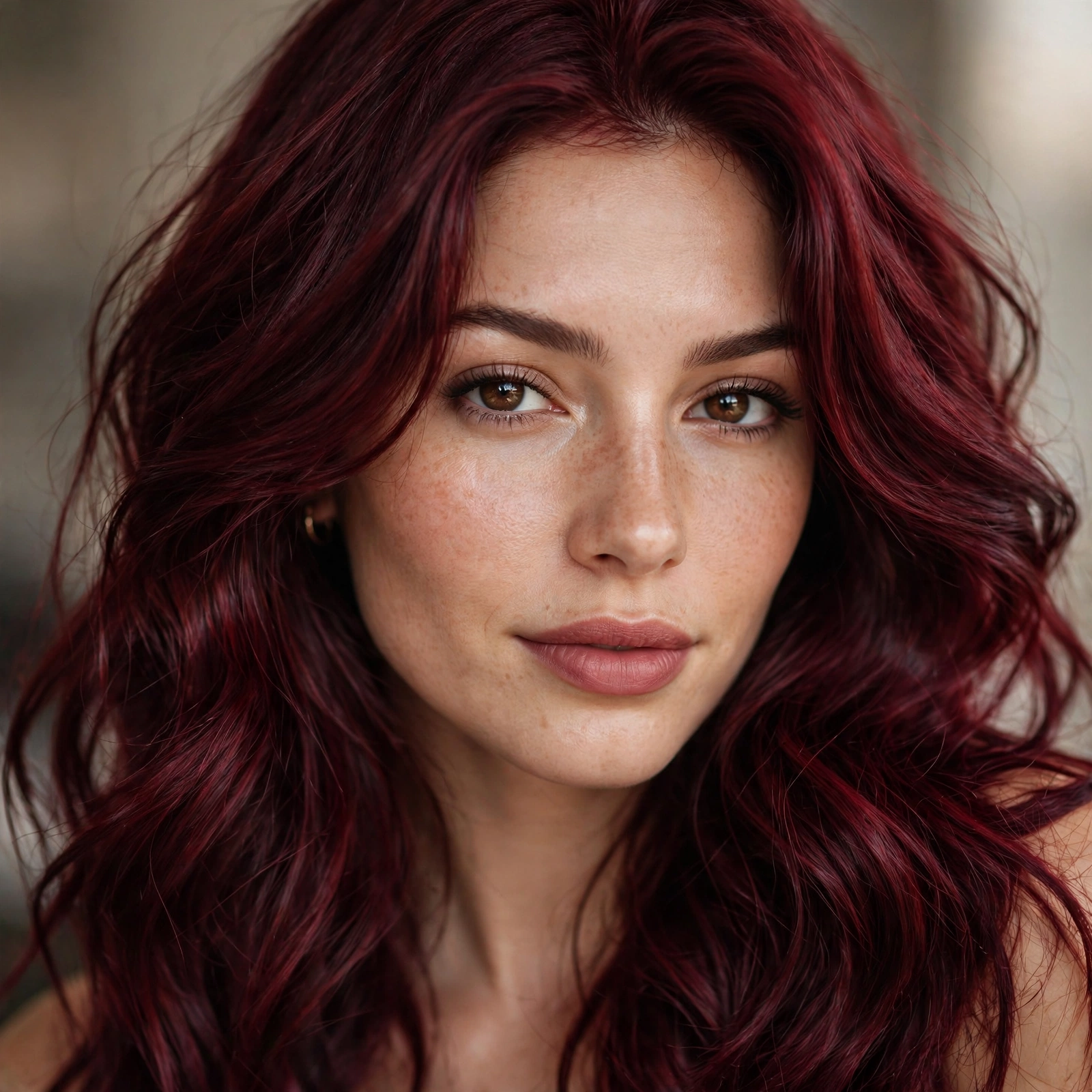 Oxblood deep red burgundy hair