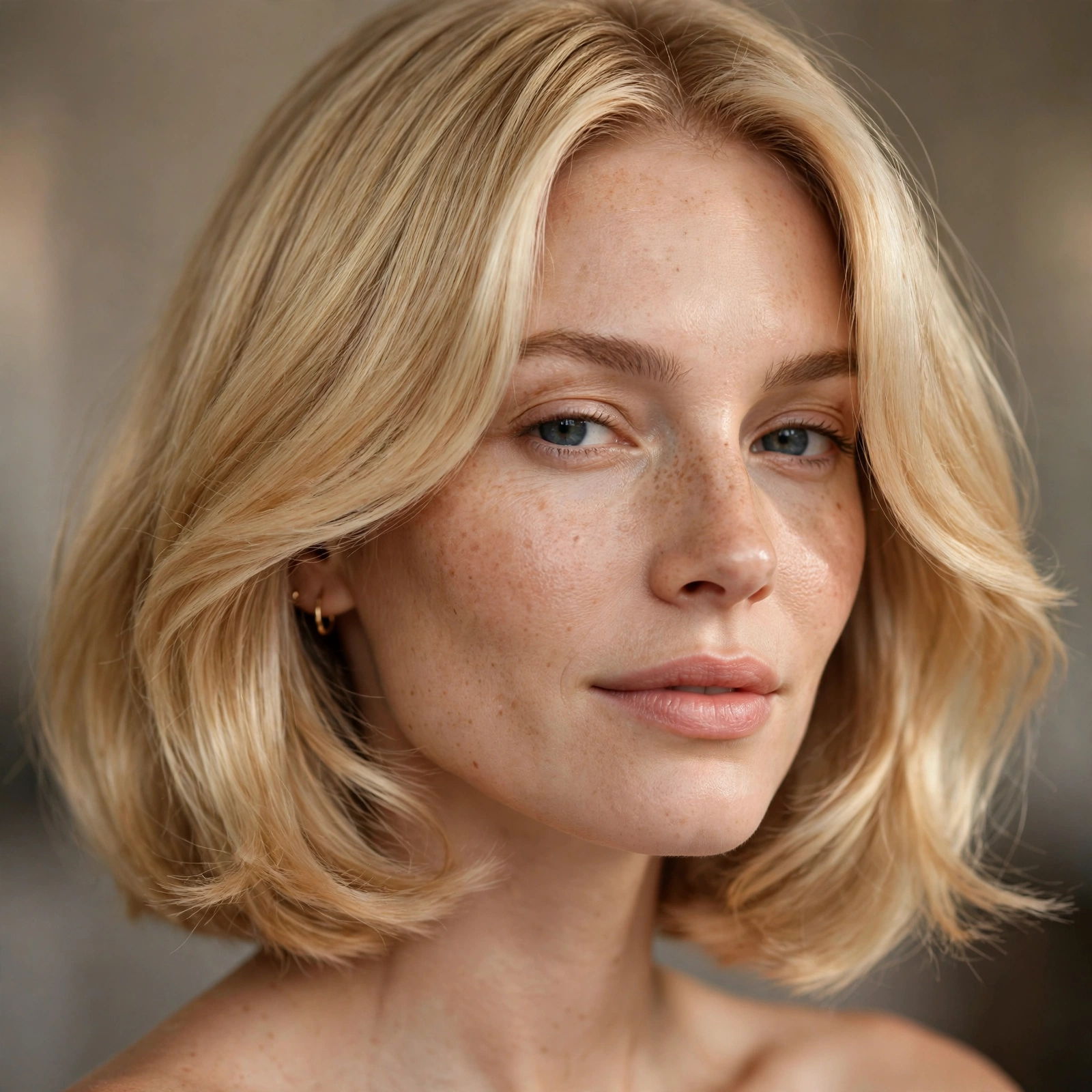 Buttery blonde lob haircut