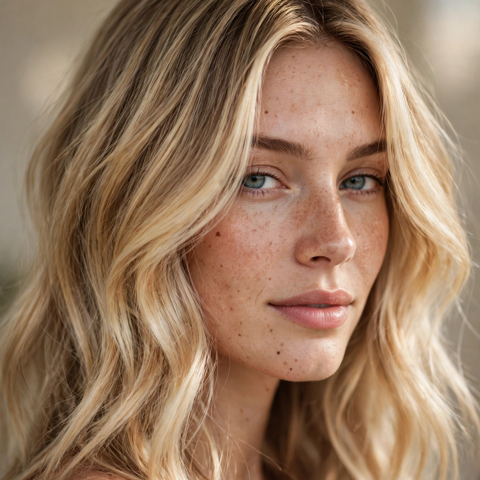 Sun-melted buttery blonde balayage