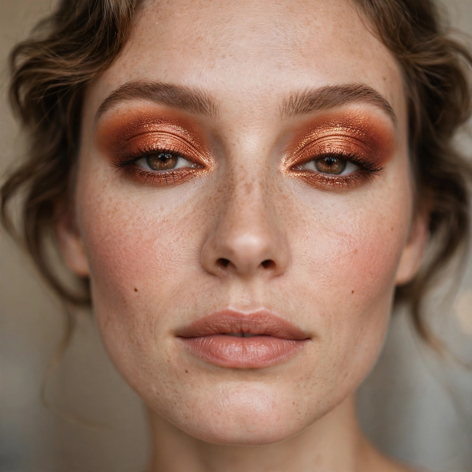 Copper halo eyeshadow look