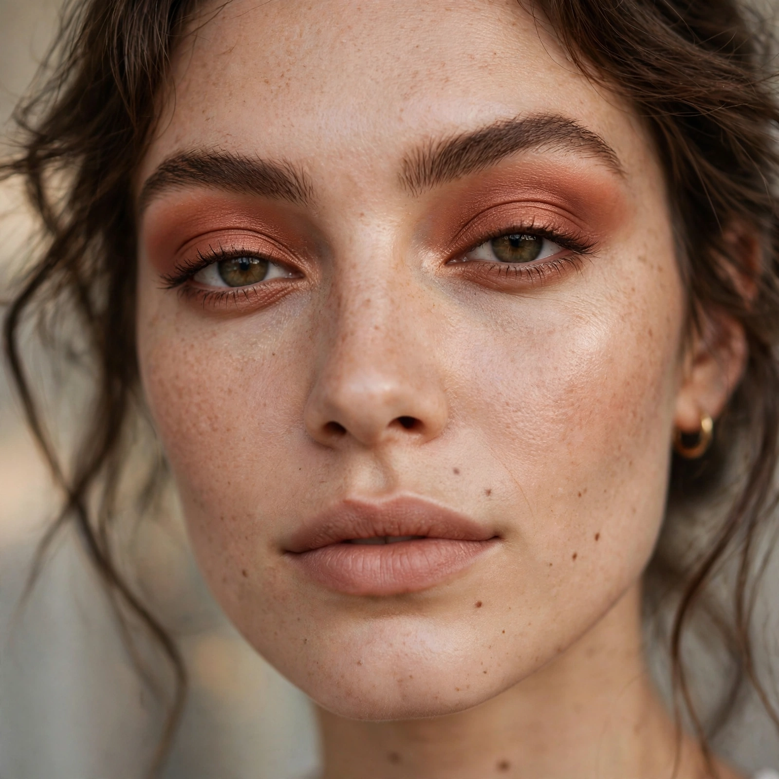 Matte copper eyeshadow look