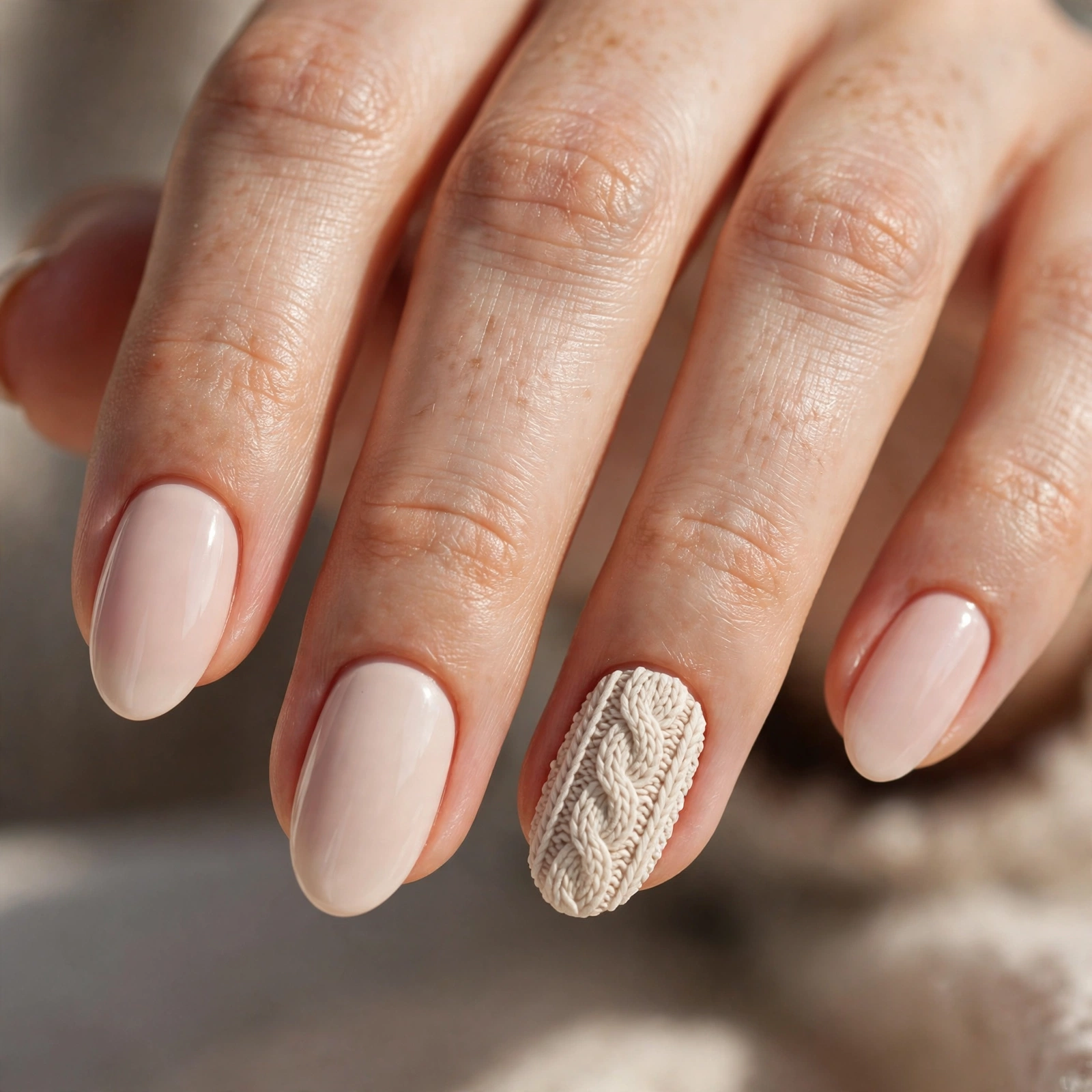 Single knit accent nail design