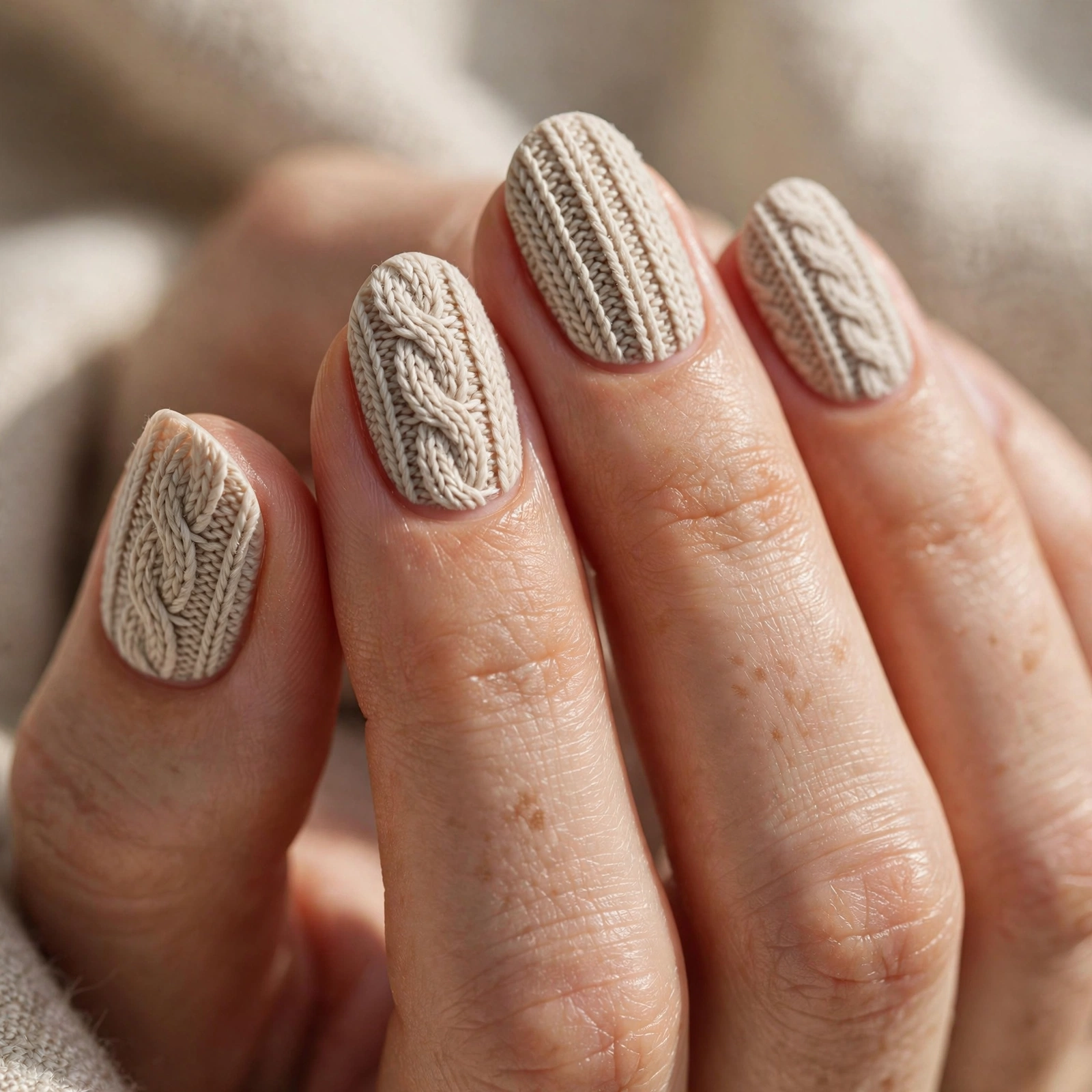 Matte sweater knit nail texture