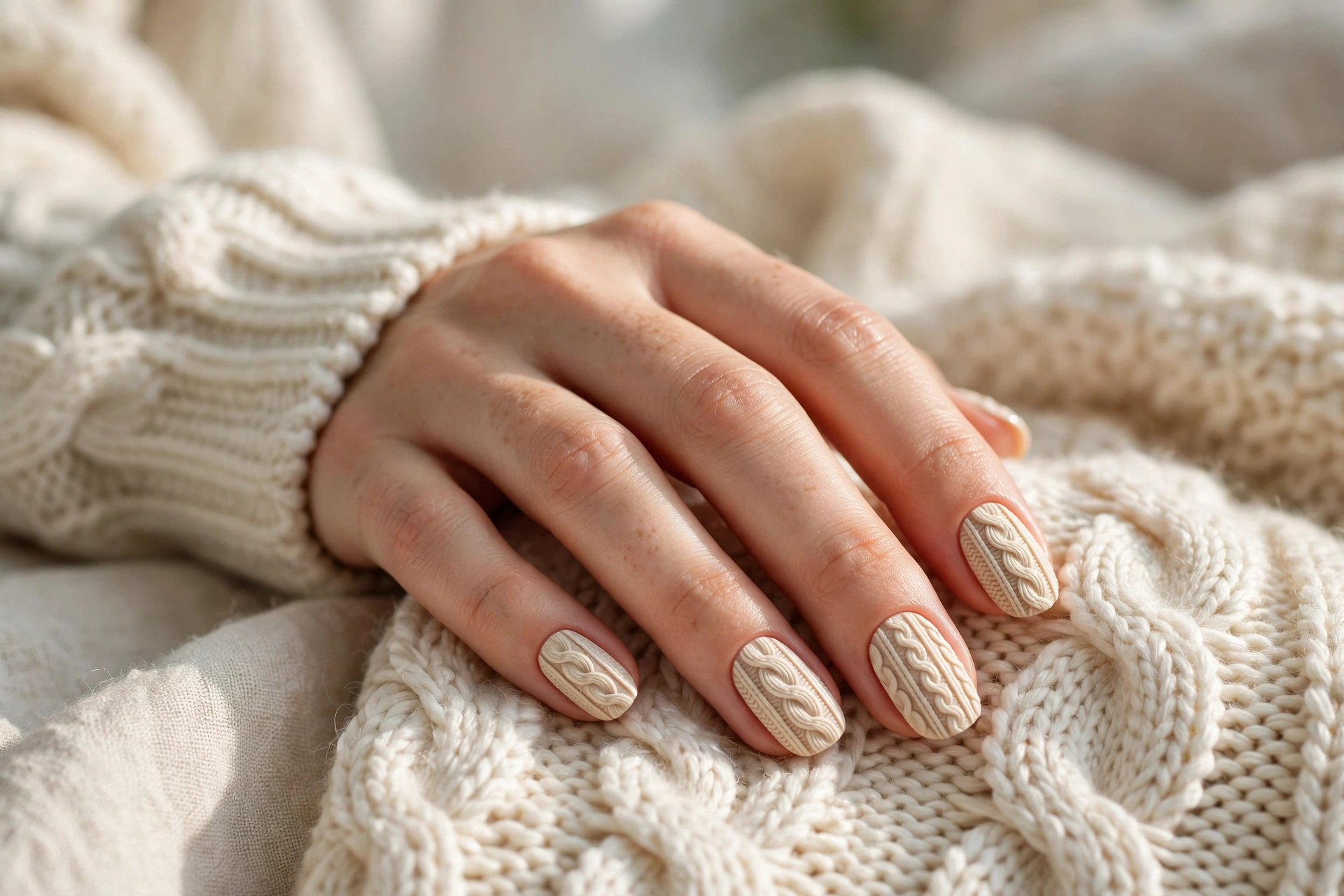 15 Cozy Sweater Nail Art for Cold Days