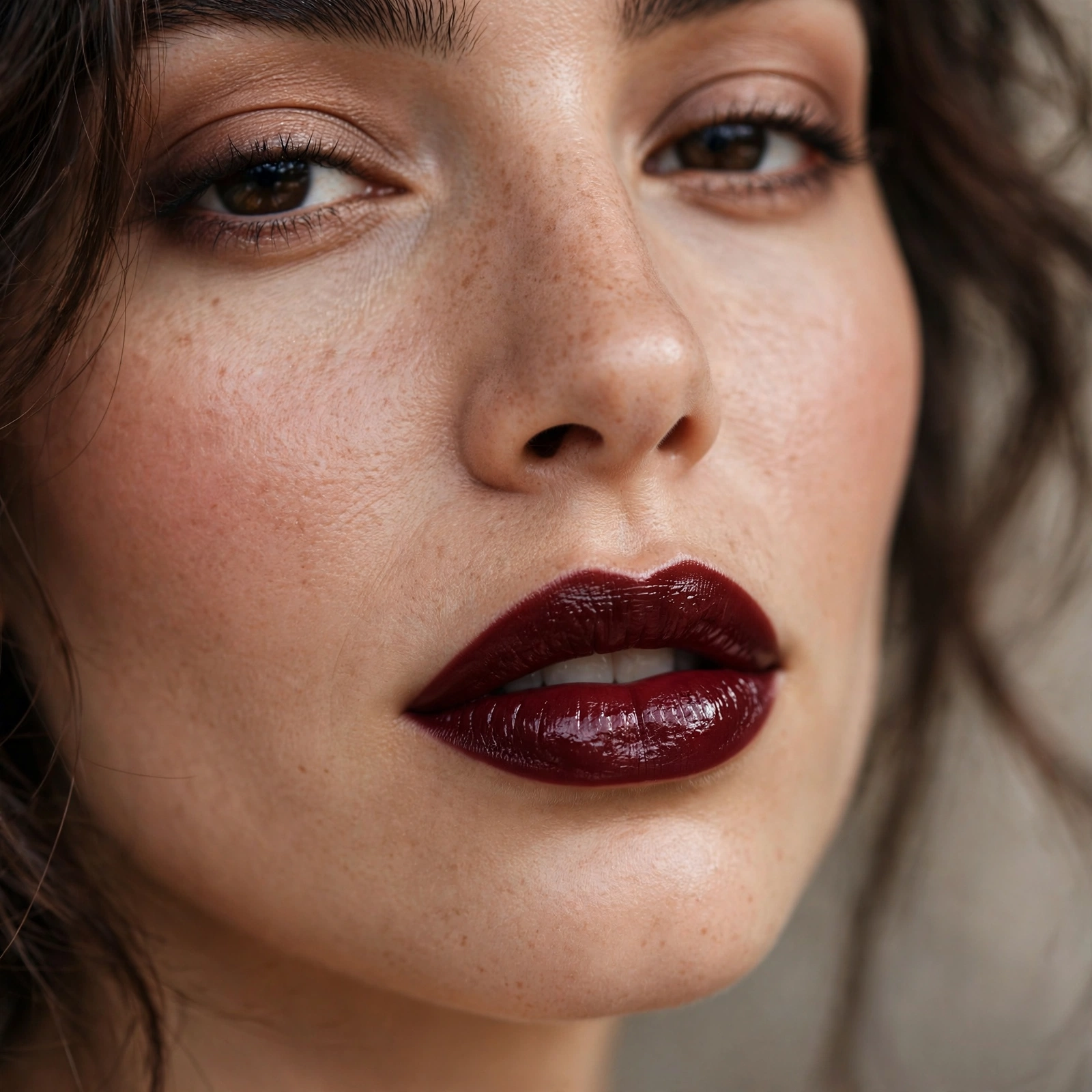 Dark cherry alluring lipstick