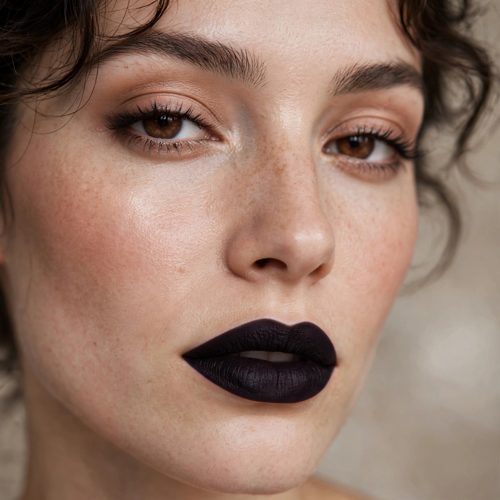 Near black statement lipstick
