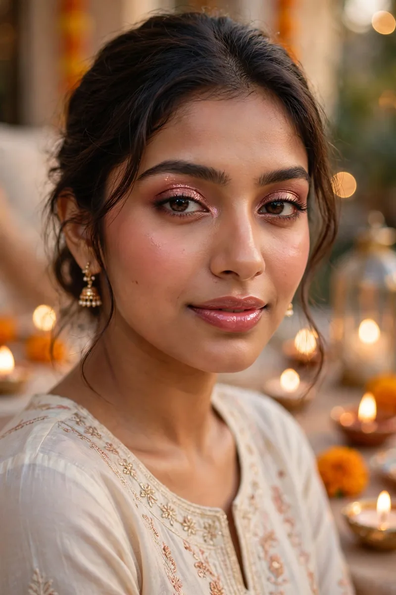 Rose Gold Radiance β Diwali festive look
