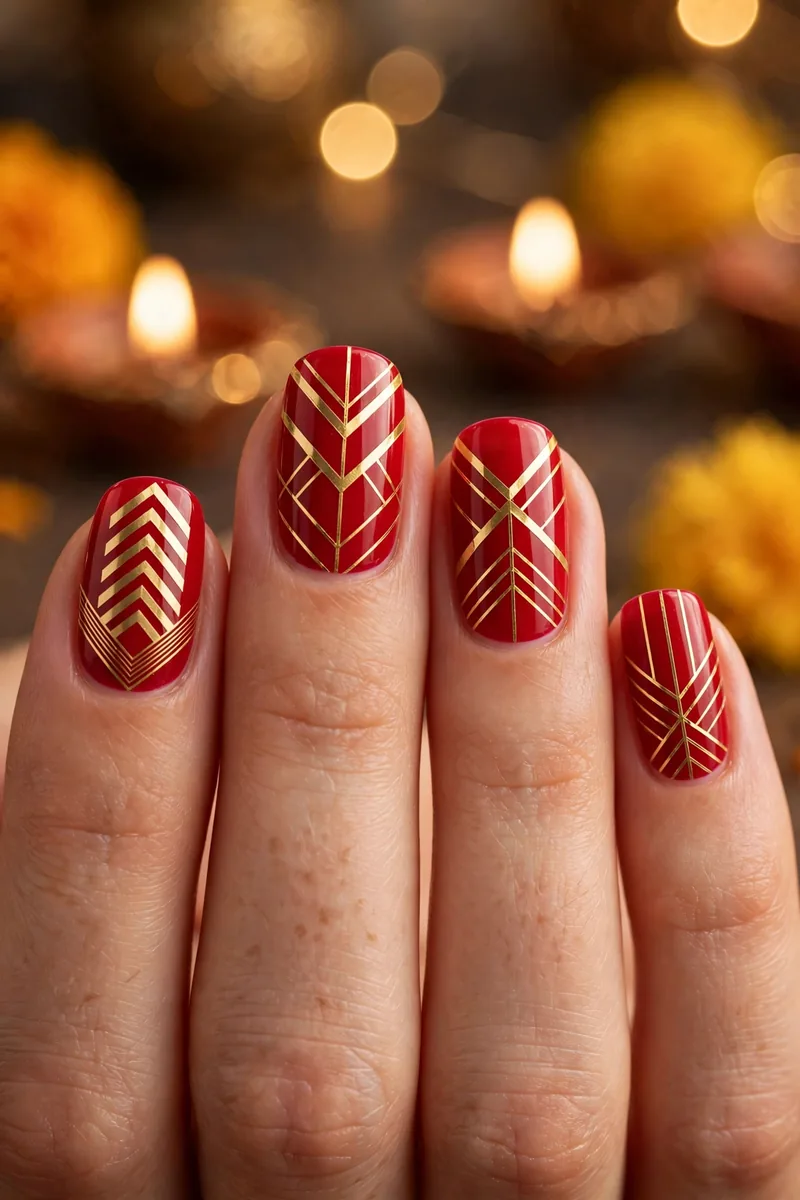 Gold Striping Tape Geometry β Diwali festive look