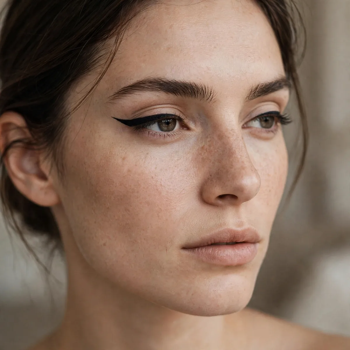 Minimalist last minute cat makeup using only black eyeliner