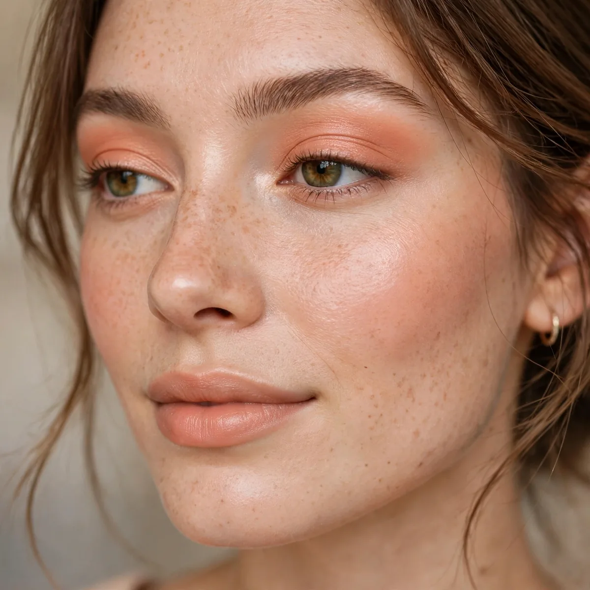 Peachy eyeshadow wash giving a fresh glow for beginners