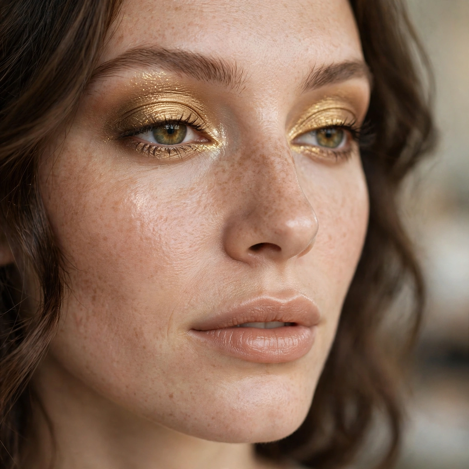 Antique gold eyeshadow look
