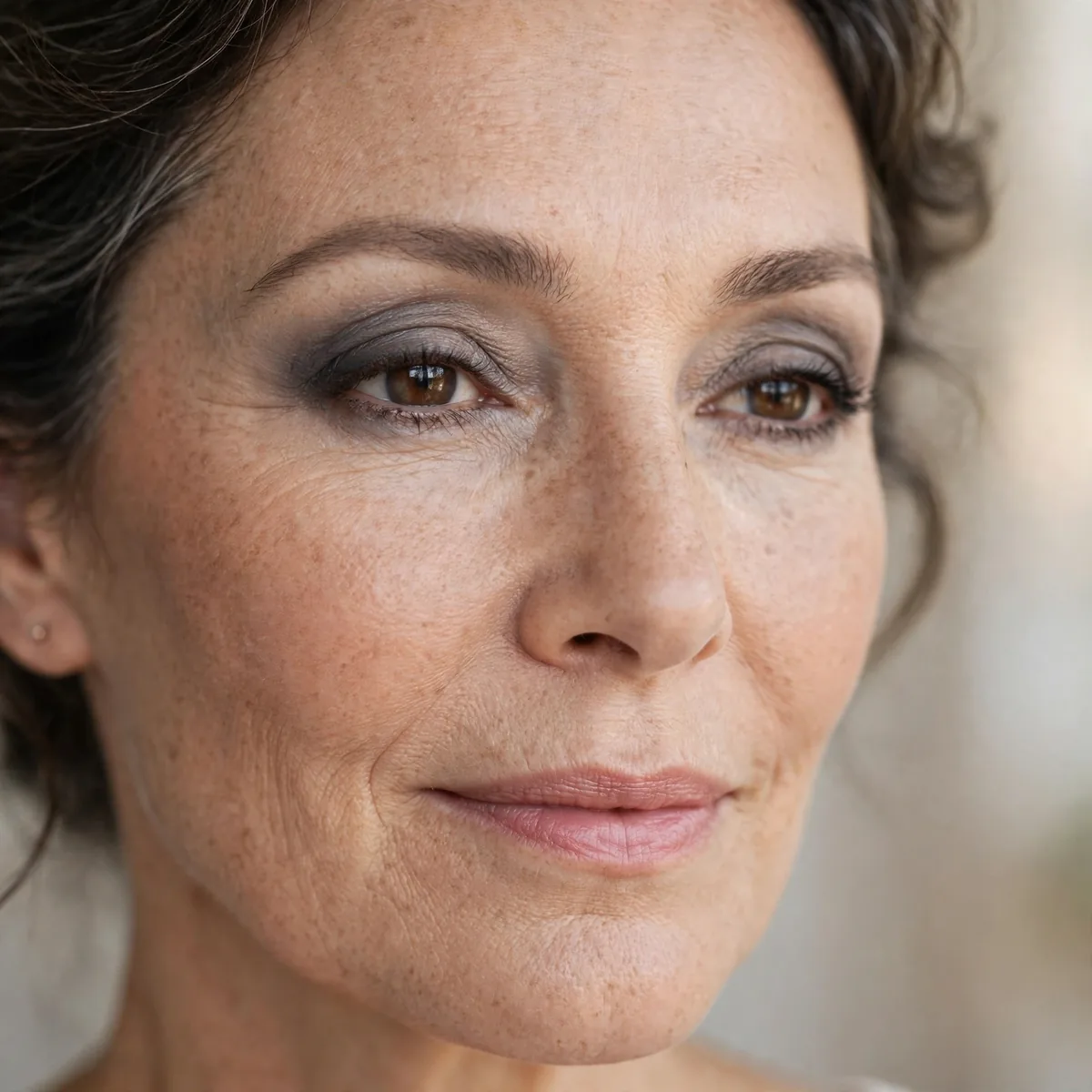 Gentle charcoal eyeshadow wash for soft mature smokey definition