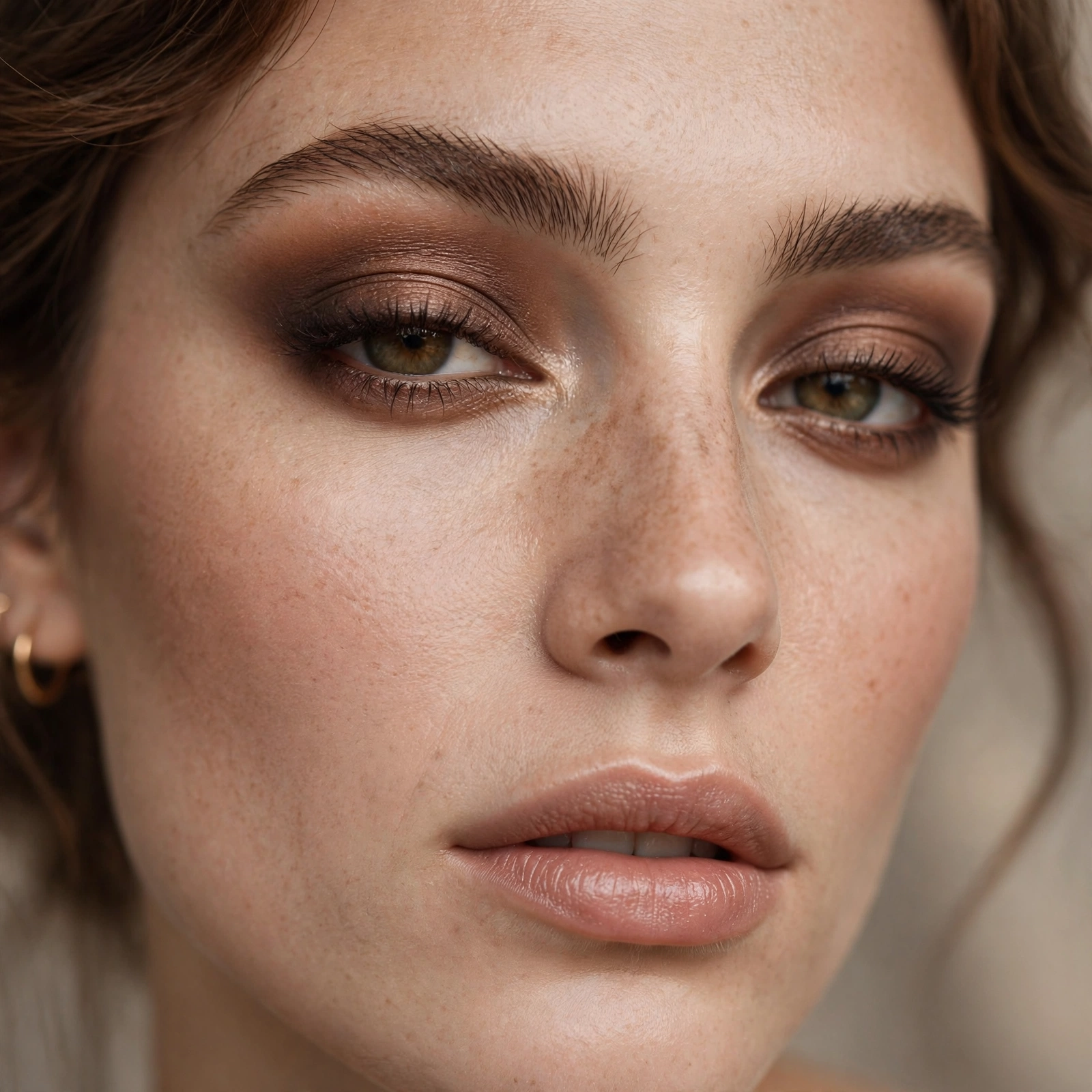 Smoky warm brown eyeshadow
