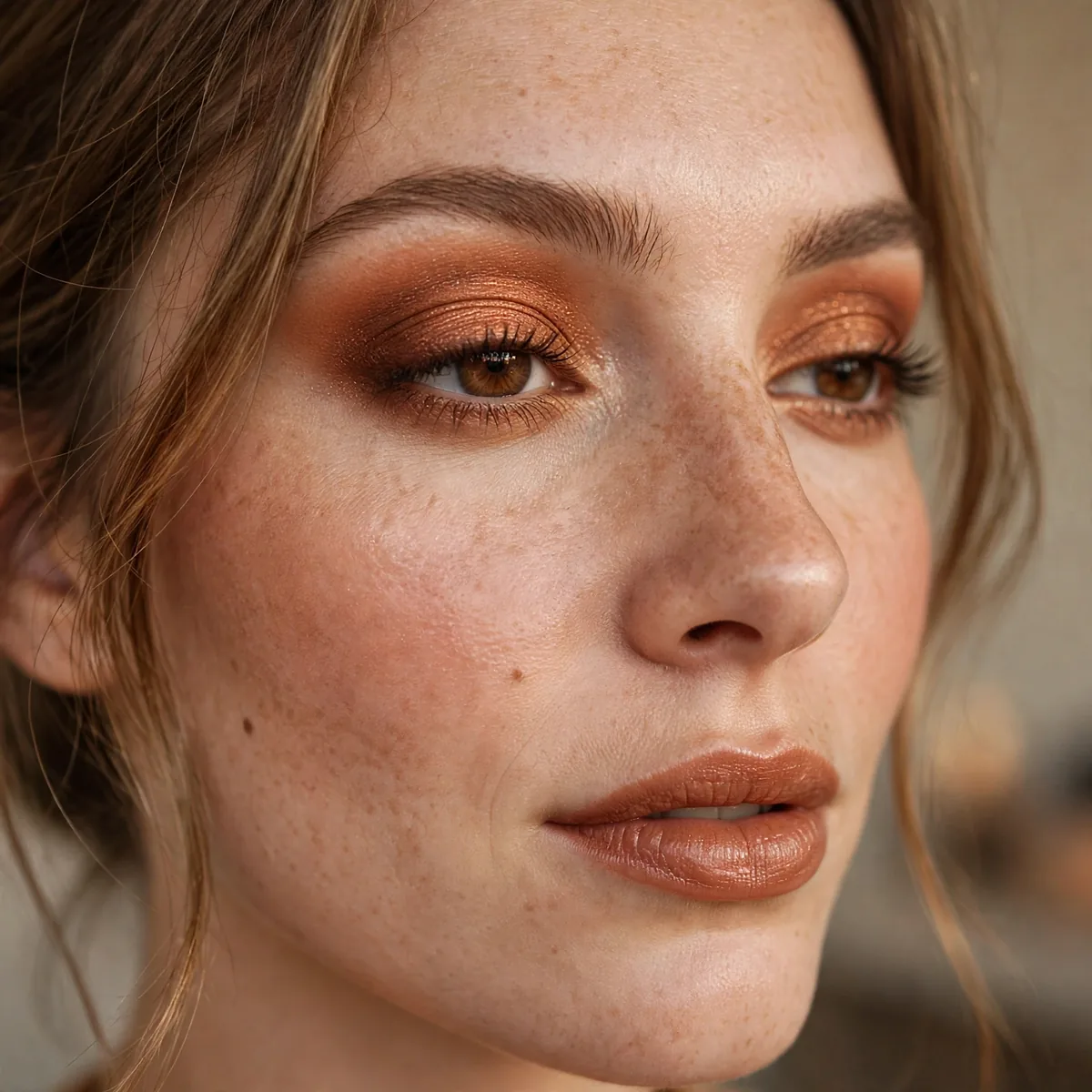 Cinnamon spice toned eyeshadow warm and cozy for fall