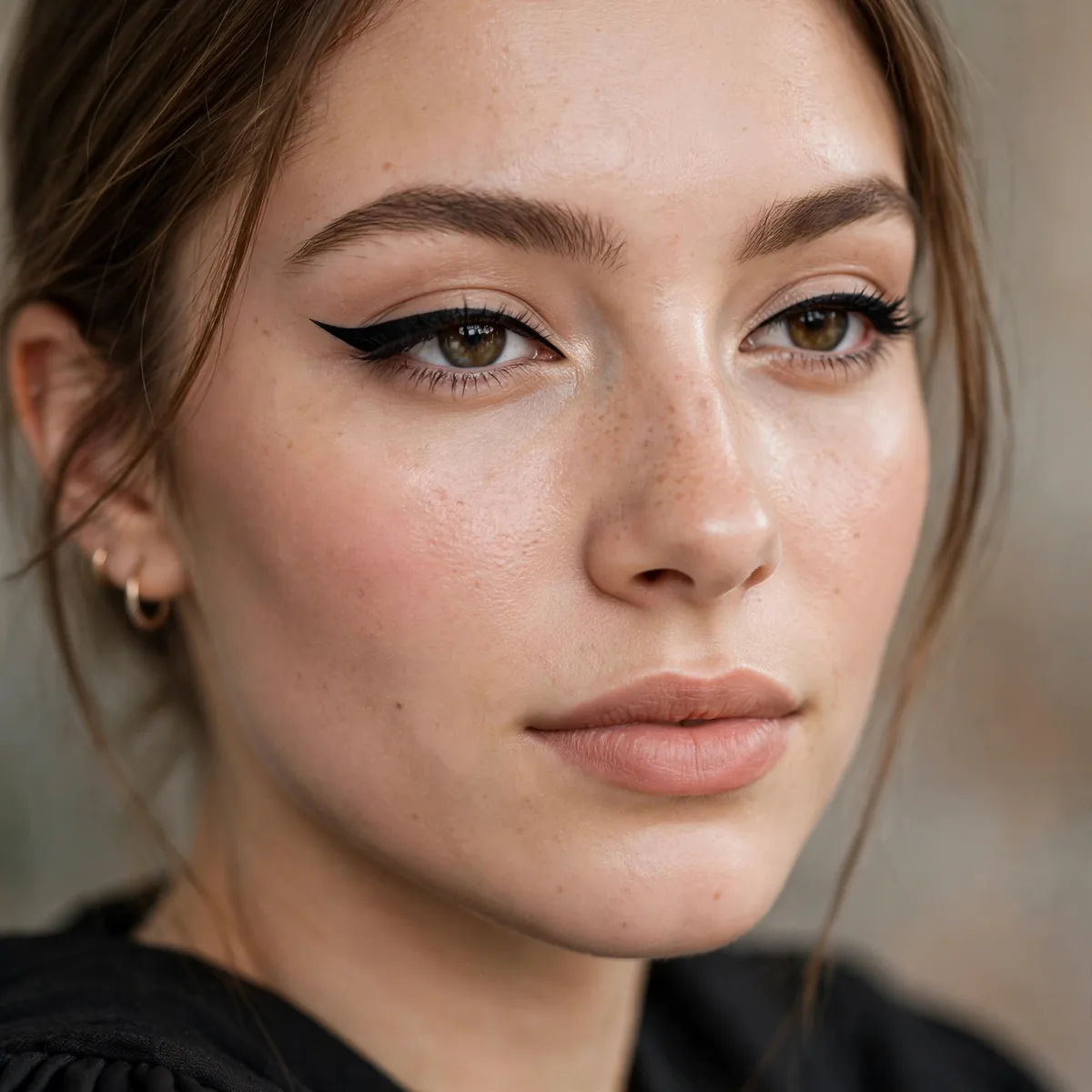 Graduate with a classic black winged eyeliner and fresh skin