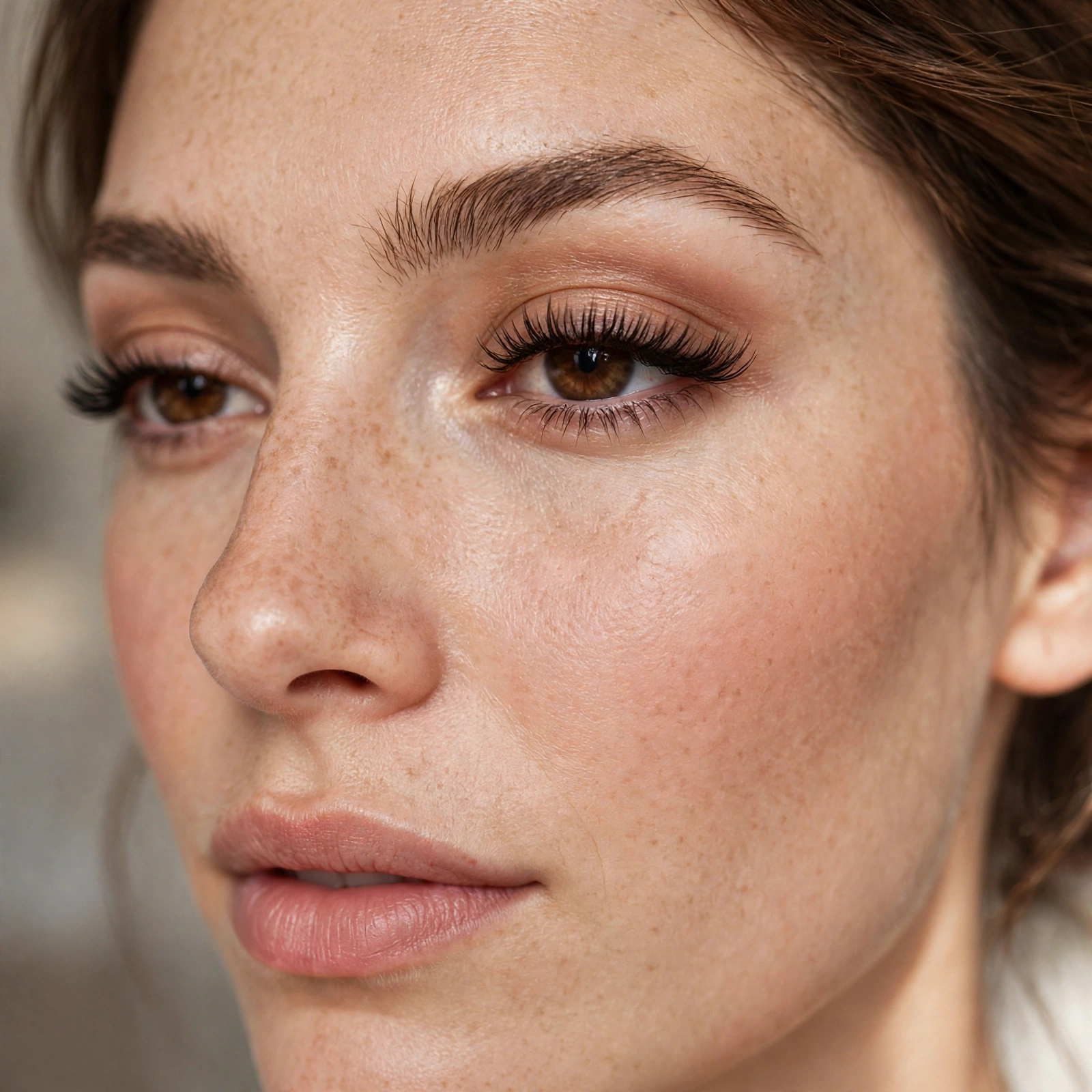 Dark full lashes without mascara