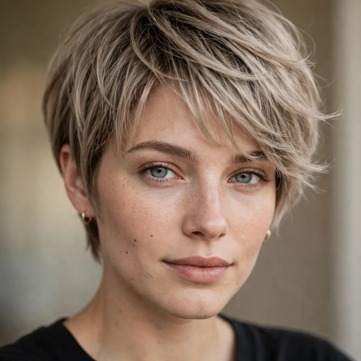 Pixie bob hybrid haircut with soft layers for thin hair