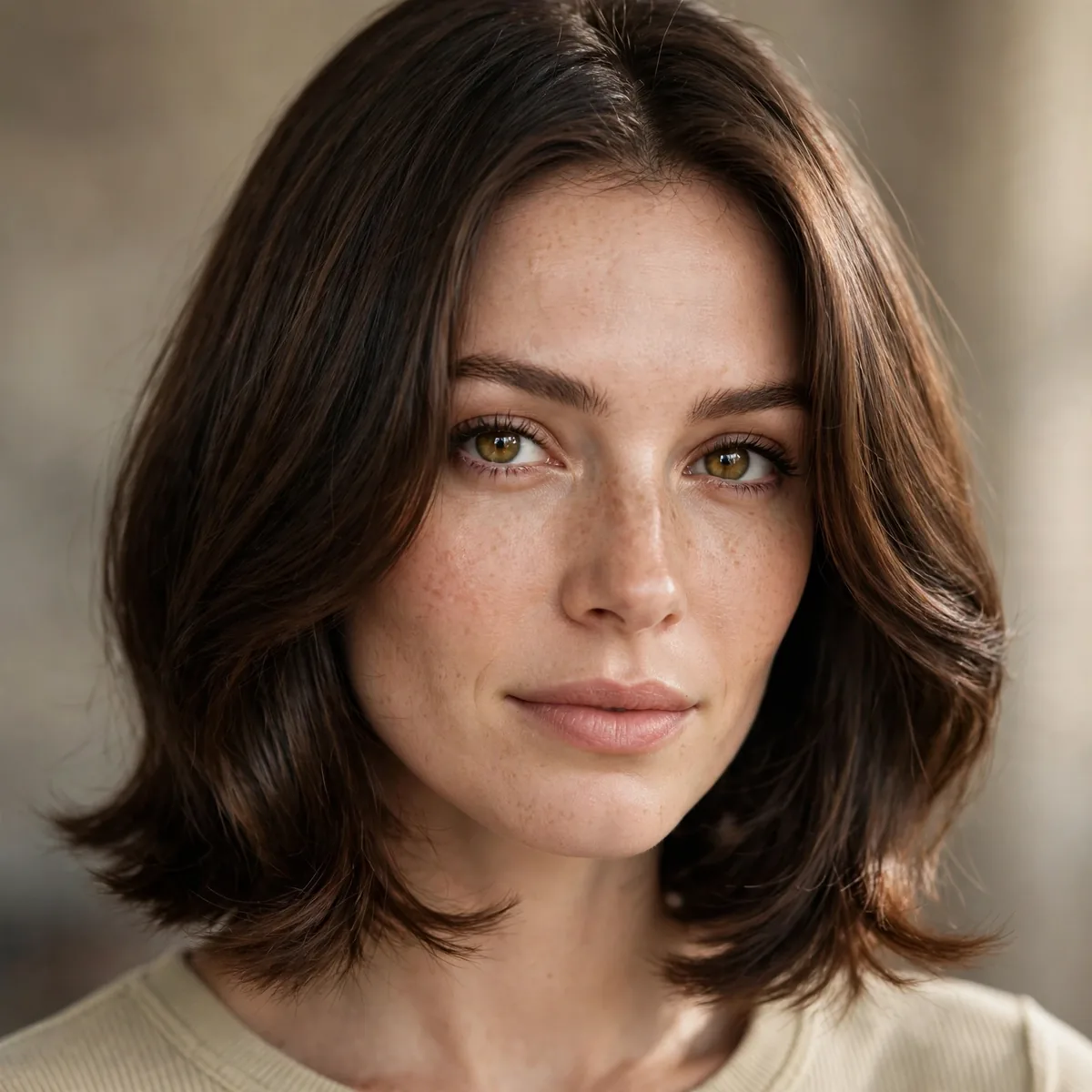 Classic lob haircut on medium length hair