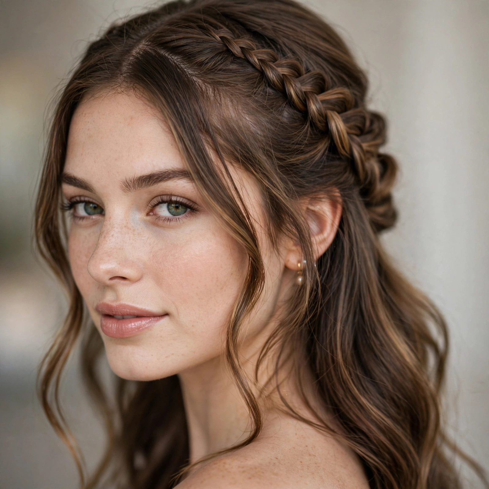 Fishtail braid half-up prom hairstyle