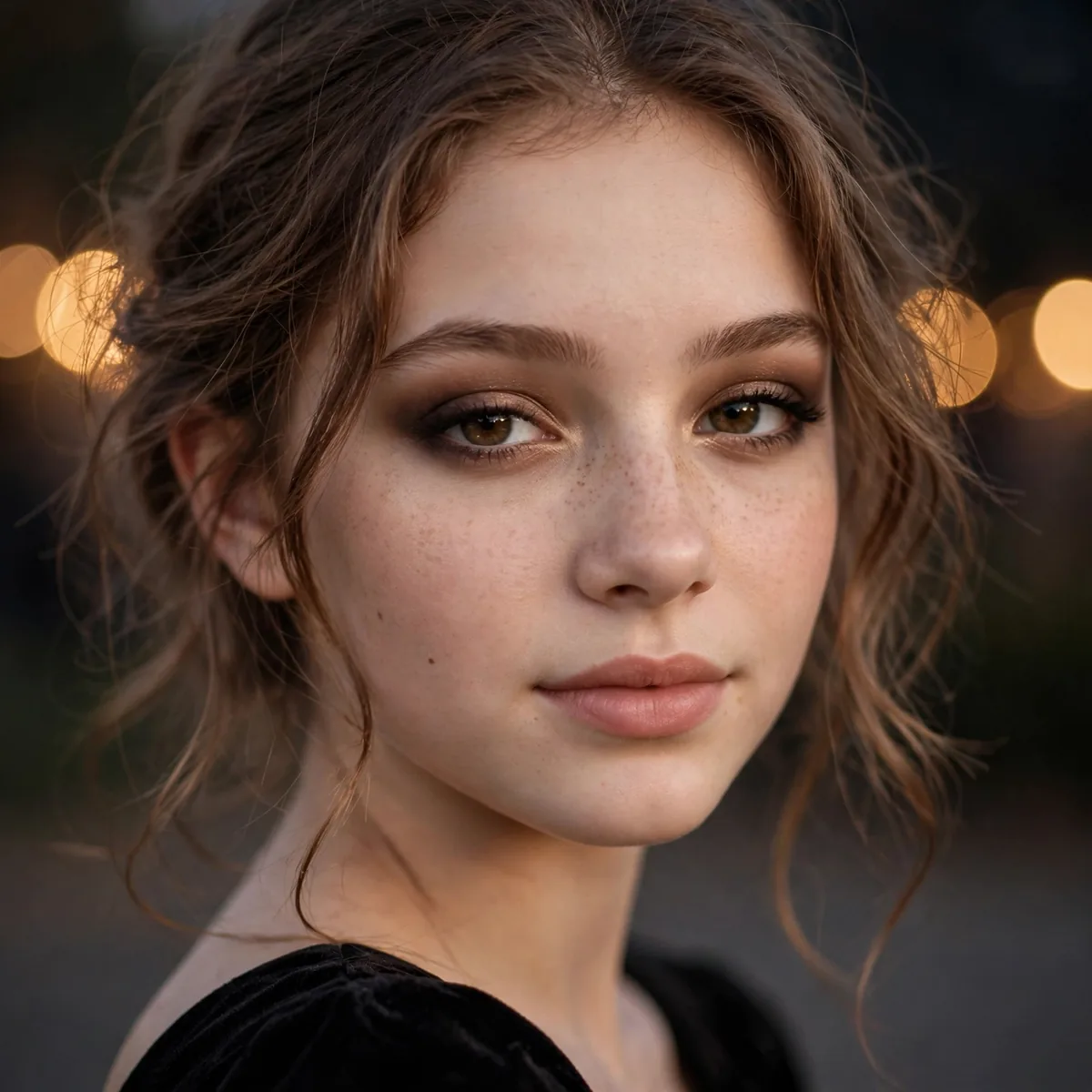 Teen with a soft brown smokey eye for homecoming night