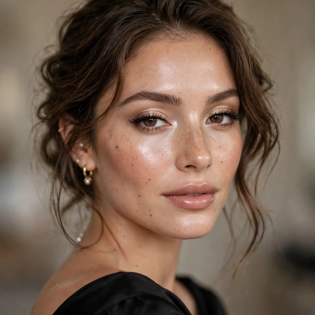 Dewy fresh skin Hollywood glam premiere look