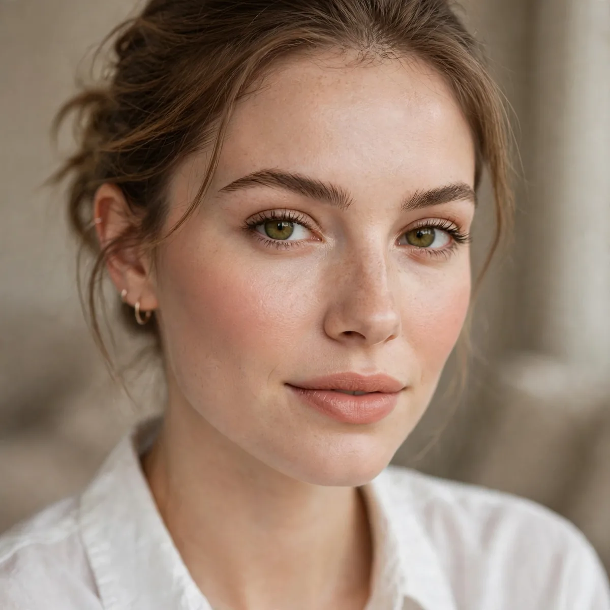 Fresh faced morning makeup for early job interview