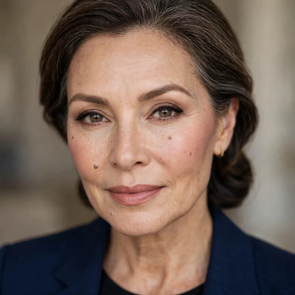 Polished interview makeup for mature professional women