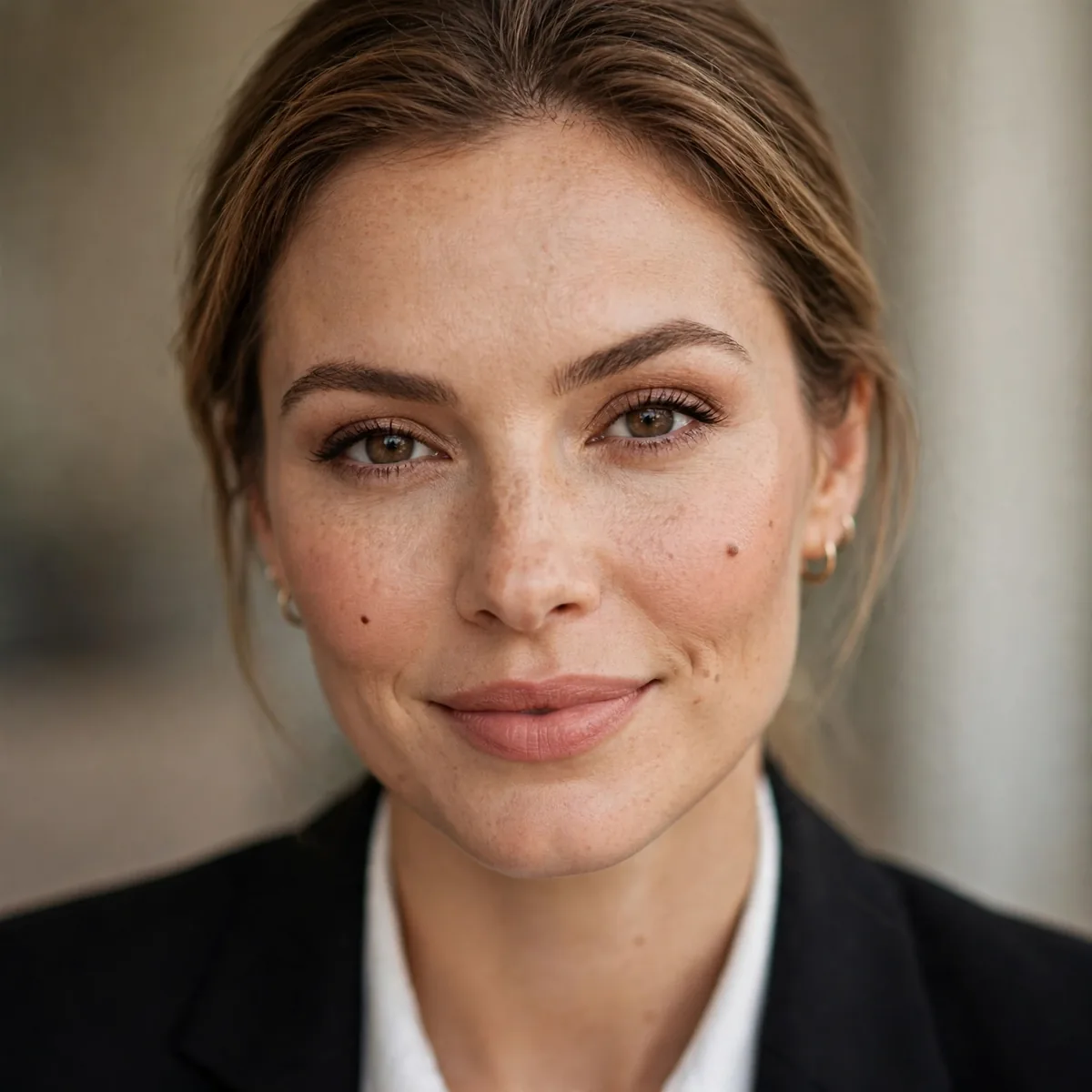 Final confident makeup look for important job interview