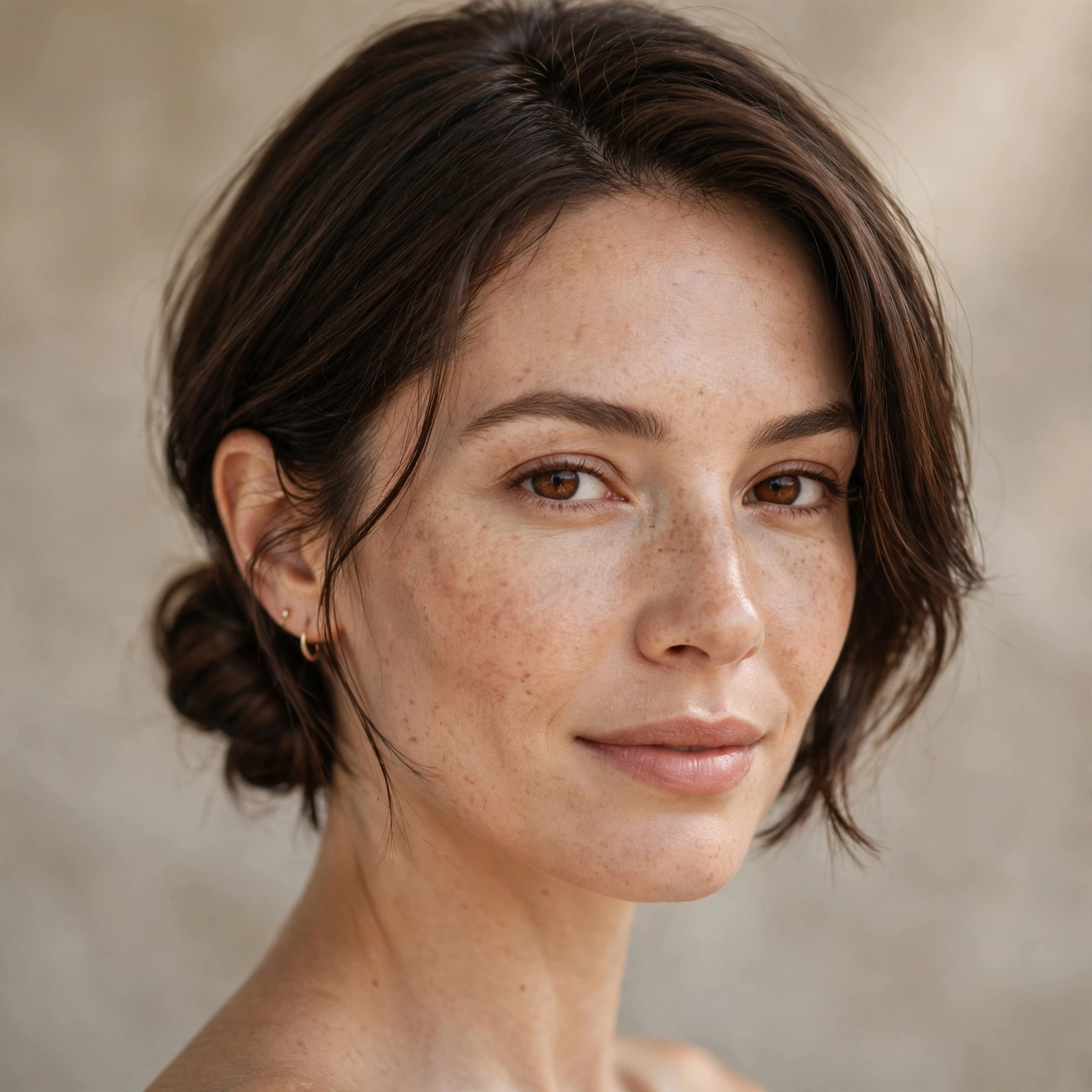 Low bun hairstyle on short hair