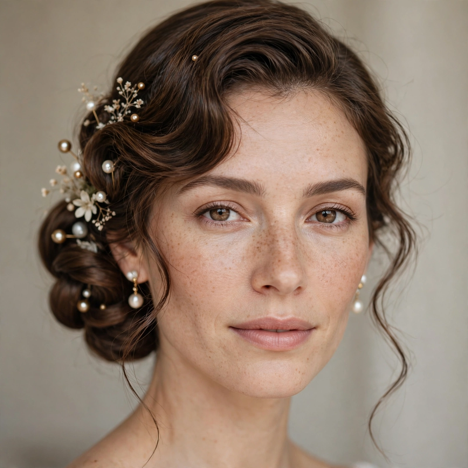 Vintage-inspired low bun wedding hairstyle