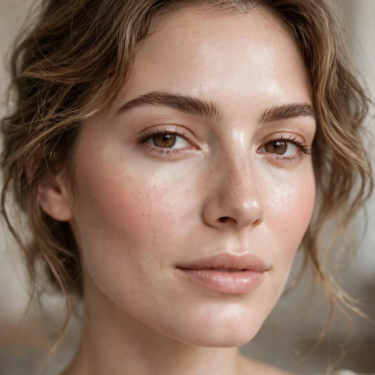 Natural cream blush flush on fair skin