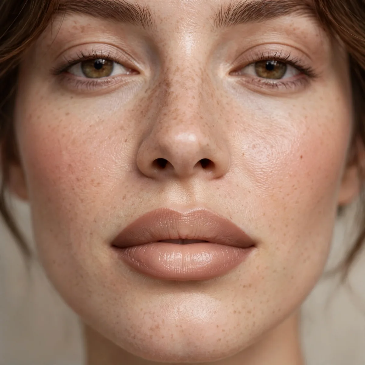Soft ombre nude lipstick look