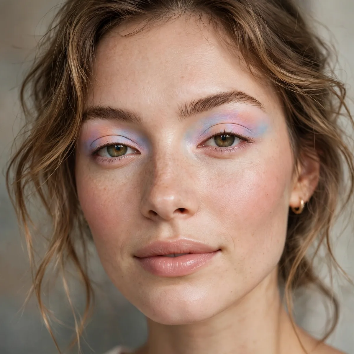 Soft watercolor wash eyeshadow look
