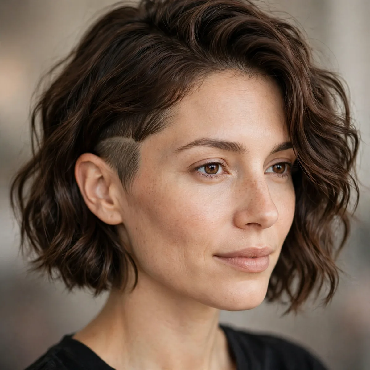 Wavy bob with subtle undercut
