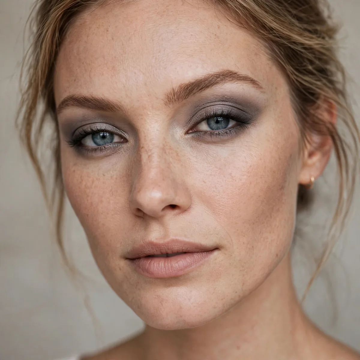 Cool taupe smoky eye makeup