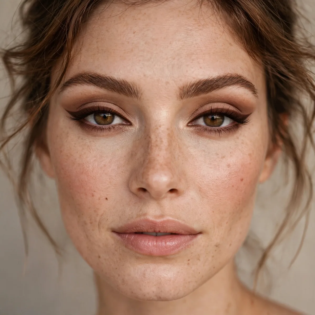 Espresso brown winged eyeliner look