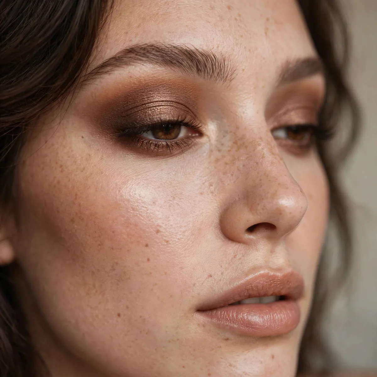 Warm brown smoky eye makeup